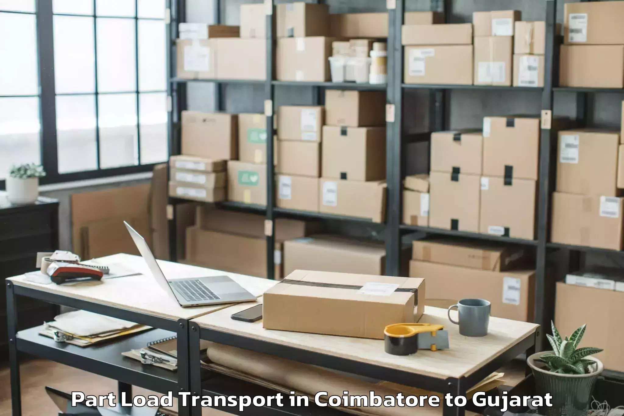 Professional Coimbatore to Ahmedabad Part Load Transport